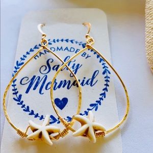 GP Starfish Hoop Dangle Earrings